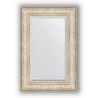 Зеркало с фацетом в багетной раме - виньетка серебро 109 мм, 60 х 90 см, Evoform - фото 6051531