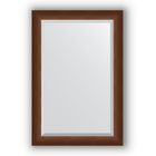 Зеркало с фацетом в багетной раме - орех 65 мм, 62 х 92 см, Evoform - фото 306898238