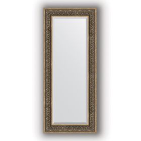 Зеркало с фацетом в багетной раме - вензель серебряный 101 мм, 59 х 139 см, Evoform