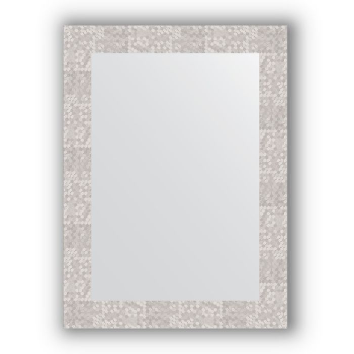 Зеркало в багетной раме - соты алюминий 70 мм, 56 х 76 см, Evoform