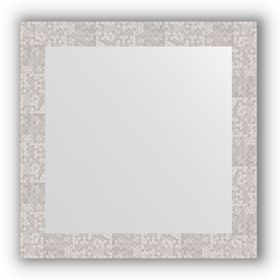 Зеркало в багетной раме - соты алюминий 70 мм, 66 х 66 см, Evoform