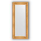 Зеркало с фацетом в багетной раме - травленое золото 99 мм, 64 х 149 см, Evoform - фото 6051554