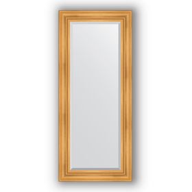 Зеркало с фацетом в багетной раме - травленое золото 99 мм, 64 х 149 см, Evoform