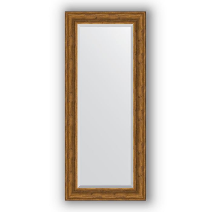 Зеркало с фацетом в багетной раме - травленая бронза 99 мм, 64 х 149 см, Evoform