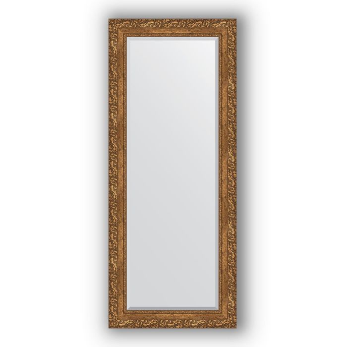 Зеркало с фацетом в багетной раме - виньетка бронзовая 85 мм, 60 х 145 см, Evoform