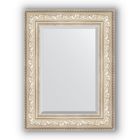 Зеркало с фацетом в багетной раме - виньетка серебро 109 мм, 60 х 80 см, Evoform - фото 6051568