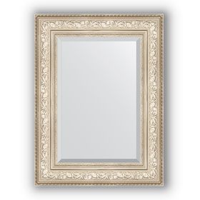 Зеркало с фацетом в багетной раме - виньетка серебро 109 мм, 60 х 80 см, Evoform