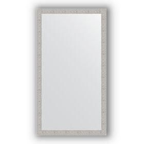 Зеркало в багетной раме - волна алюминий 46 мм, 61 х 111 см, Evoform