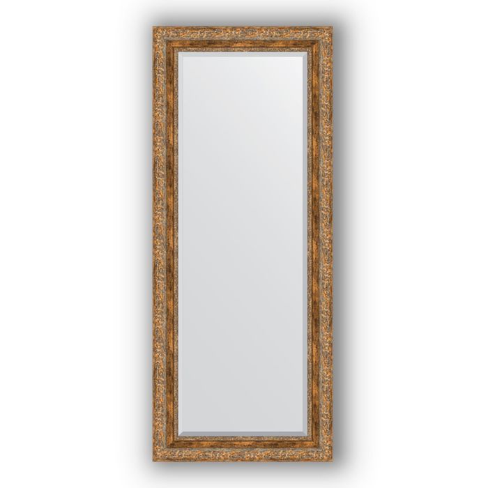 Зеркало с фацетом в багетной раме - виньетка античная бронза 85 мм, 60 х 145 см, Evoform