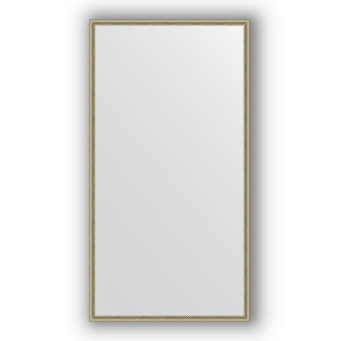 Зеркало в багетной раме - витое серебро 28 мм, 68 х 128 см, Evoform