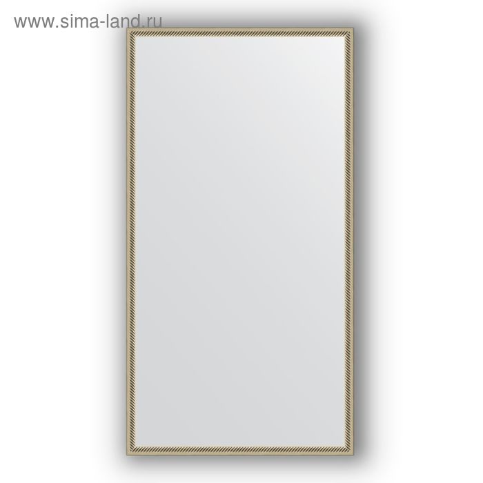 Зеркало в багетной раме - витое серебро 28 мм, 68 х 128 см, Evoform - Фото 1