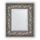 Зеркало с фацетом в багетной раме - византия серебро 99 мм, 49 х 59 см, Evoform - фото 306898305