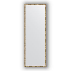 Зеркало в багетной раме - серебряный бамбук 24 мм, 47 х 137 см, Evoform