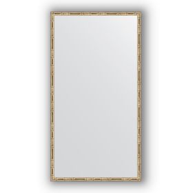 Зеркало в багетной раме - серебряный бамбук 24 мм, 57 х 107 см, Evoform