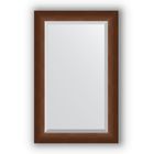 Зеркало с фацетом в багетной раме - орех 65 мм, 52 х 82 см, Evoform - фото 306898338