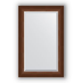 Зеркало с фацетом в багетной раме - орех 65 мм, 52 х 82 см, Evoform