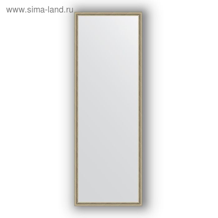 Зеркало в багетной раме - витое серебро 28 мм, 48 х 138 см, Evoform - Фото 1