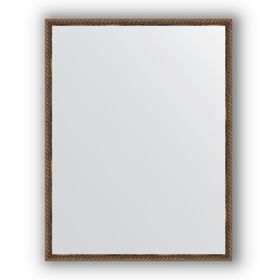 Зеркало в багетной раме - витая бронза 26 мм, 68 х 88 см, Evoform
