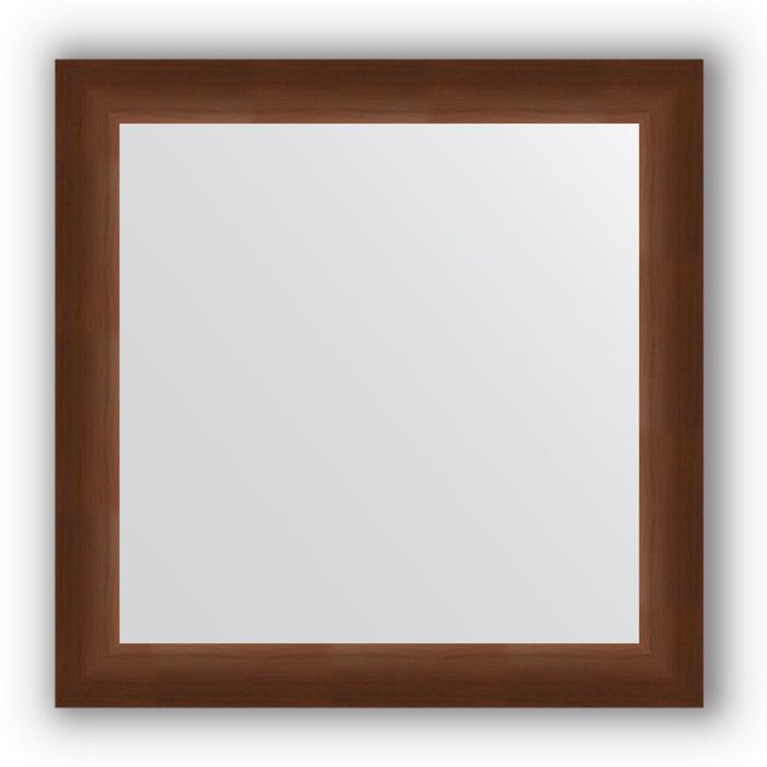Зеркало в багетной раме - орех 65 мм, 66 х 66 см, Evoform