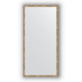 Зеркало в багетной раме - серебряный бамбук 24 мм, 47 х 97 см, Evoform