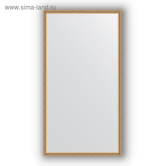 Зеркало в багетной раме - витое золото 28 мм, 58 х 108 см, Evoform - Фото 1