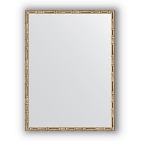Зеркало в багетной раме - серебряный бамбук 24 мм, 57 х 77 см, Evoform