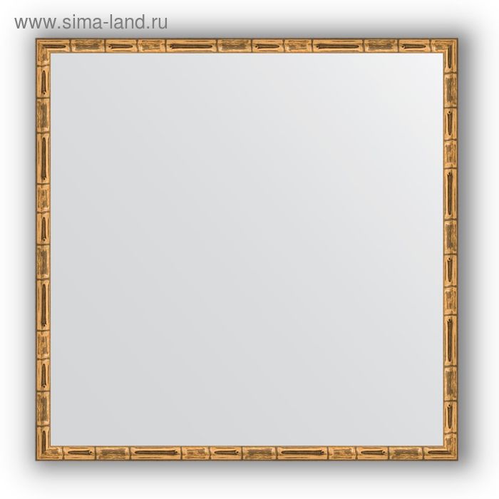 Зеркало в багетной раме - золотой бамбук 24 мм, 67 х 67 см, Evoform - Фото 1