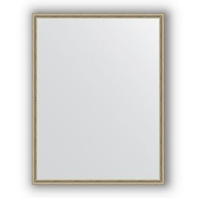 Зеркало в багетной раме - витое серебро 28 мм, 68 х 88 см, Evoform