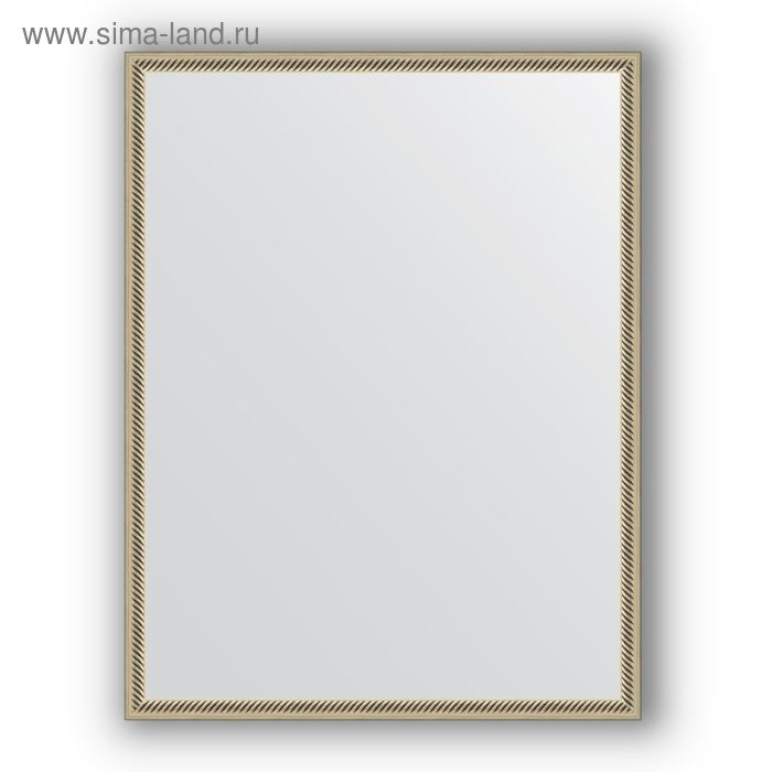 Зеркало в багетной раме - витое серебро 28 мм, 68 х 88 см, Evoform - Фото 1