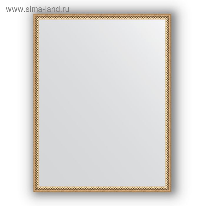 Зеркало в багетной раме - витое золото 28 мм, 68 х 88 см, Evoform - Фото 1