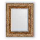 Зеркало с фацетом в багетной раме - виньетка античная бронза 85 мм, 45 х 55 см, Evoform - фото 306898418