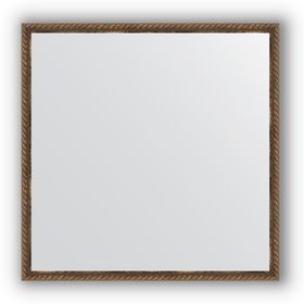 Зеркало в багетной раме - витая бронза 26 мм, 68 х 68 см, Evoform