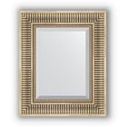 Зеркало с фацетом в багетной раме - серебряный акведук 93 мм, 47 х 57 см, Evoform - фото 306898434