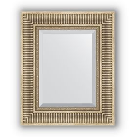Зеркало с фацетом в багетной раме - серебряный акведук 93 мм, 47 х 57 см, Evoform