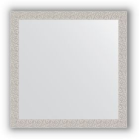 Зеркало в багетной раме - мозаика хром 46 мм, 61 х 61 см, Evoform