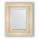 Зеркало с фацетом в багетной раме - травленое серебро 99 мм, 49 х 59 см, Evoform - фото 306898461
