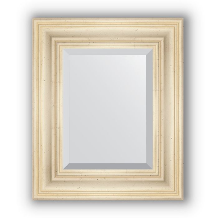 Зеркало с фацетом в багетной раме - травленое серебро 99 мм, 49 х 59 см, Evoform
