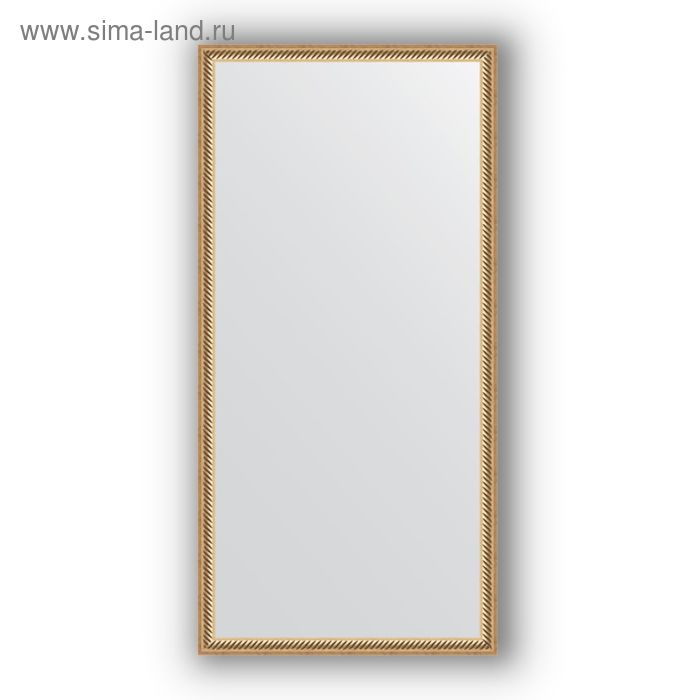 Зеркало в багетной раме - витое золото 28 мм, 48 х 98 см, Evoform - Фото 1