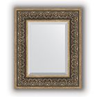 Зеркало с фацетом в багетной раме - вензель бронзовый 101 мм, 49 х 59 см, Evoform - фото 306898472