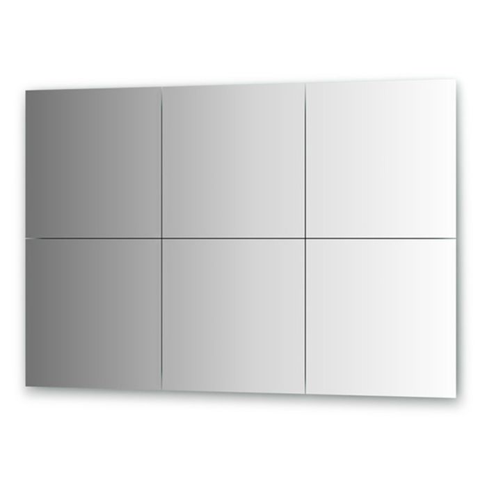 Зеркальная плитка с фацетом 15 мм, - комплект 6 шт квадрат 40 х 40 см, серебро Evoform
