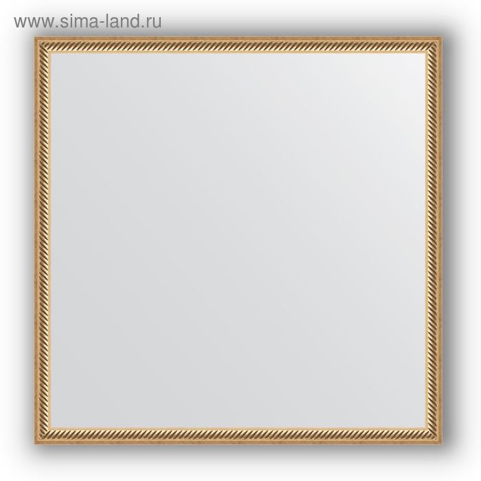 Зеркало в багетной раме - витое золото 28 мм, 68 х 68 см, Evoform - Фото 1