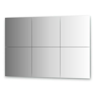Зеркальная плитка с фацетом 10 мм, - комплект 6 шт квадрат 40 х 40 см, серебро Evoform