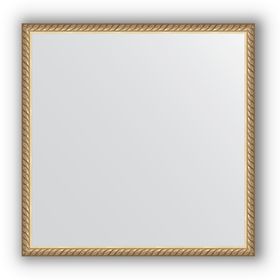 Зеркало в багетной раме - витая латунь 26 мм, 58 х 58 см, Evoform