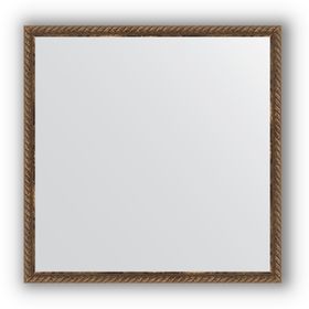 Зеркало в багетной раме - витая бронза 26 мм, 58 х 58 см, Evoform