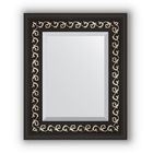Зеркало с фацетом в багетной раме - чёрный ардеко 81 мм, 45 х 55 см, Evoform - фото 306898523