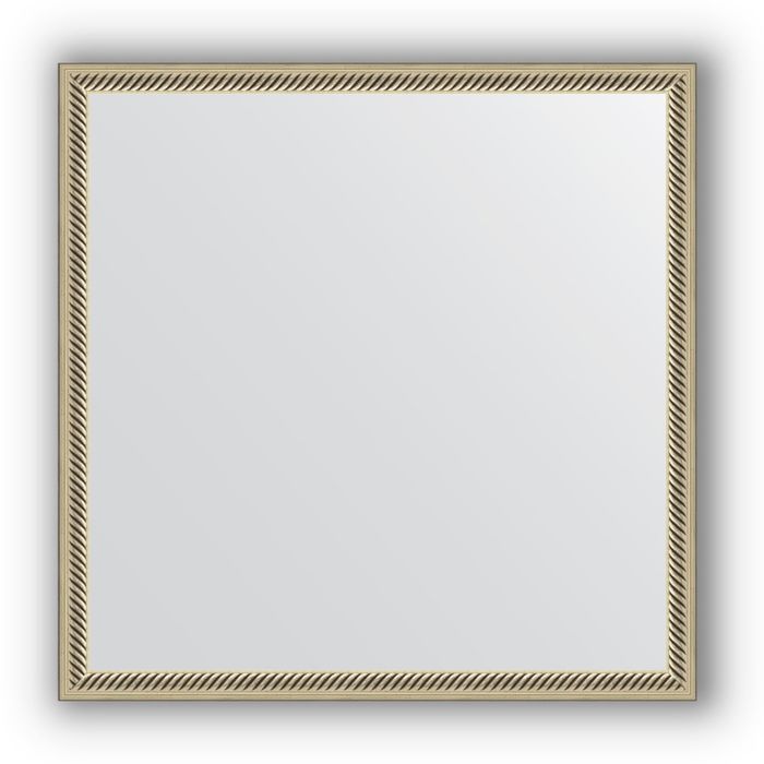 Зеркало в багетной раме - витое серебро 28 мм, 58 х 58 см, Evoform