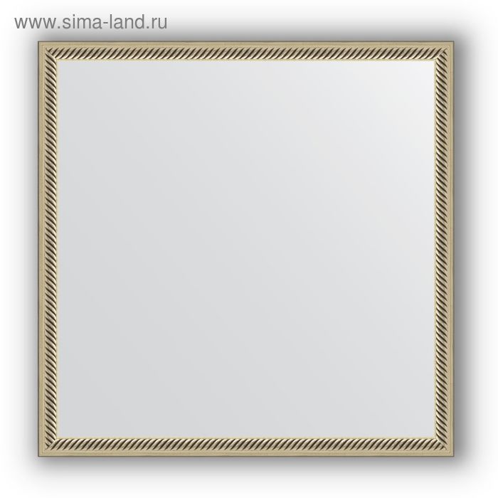 Зеркало в багетной раме - витое серебро 28 мм, 58 х 58 см, Evoform - Фото 1