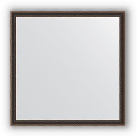 Зеркало в багетной раме - витой махагон 28 мм, 58 х 58 см, Evoform