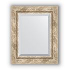 Зеркало с фацетом в багетной раме - прованс с плетением 70 мм, 43 х 53 см, Evoform - фото 306898531