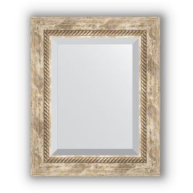 Зеркало с фацетом в багетной раме - прованс с плетением 70 мм, 43 х 53 см, Evoform